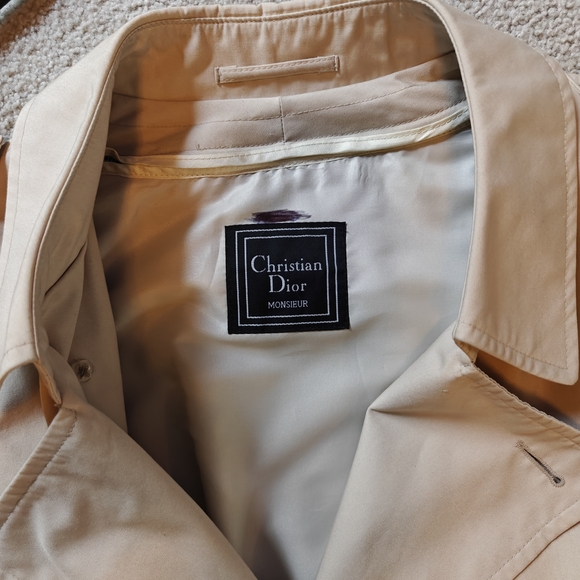 Vintage Christian Dior Monsieur 46 XL Classic Beige Trench Coat - Picture 7 of 16